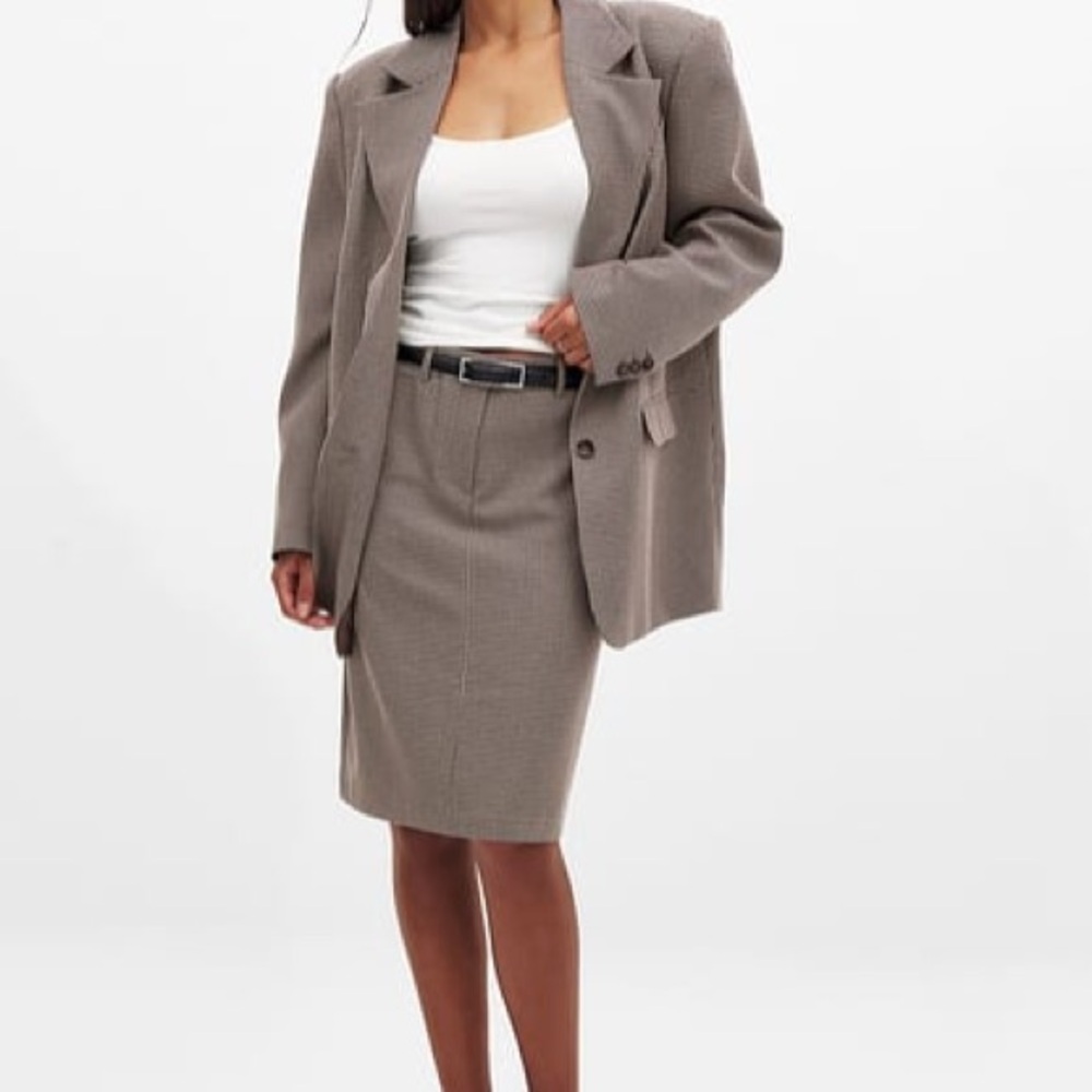 SOLD Check Blazer and Skirt Set